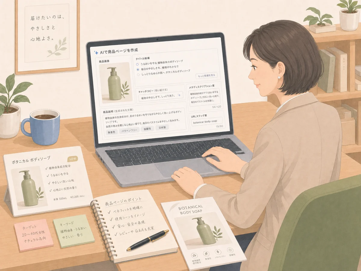EC商品ページを生成AIで作る。説明文・タイトル・キャッチコピー