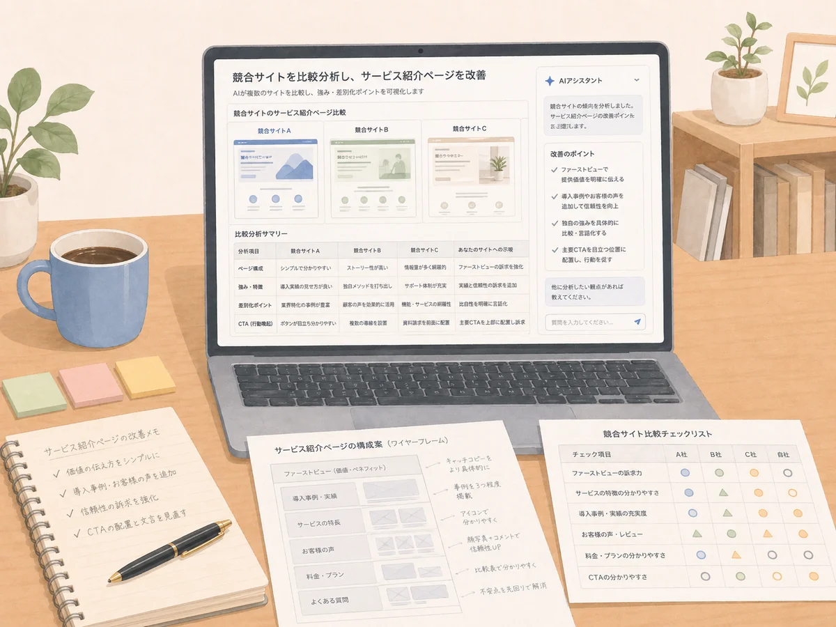 AIでWebサイトのサービス紹介を作る